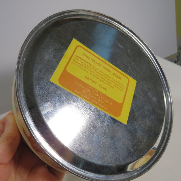 Teddy Bear Metal Tin with "dancing" bears along the side 1980s - Picture 10 of 10